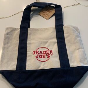 Trader Joes Mini Tote NWT Blue